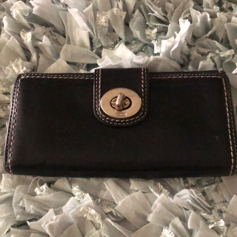 Coach black leather wallet